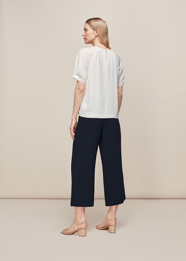Ivory Smocked Shoulder Shell Top