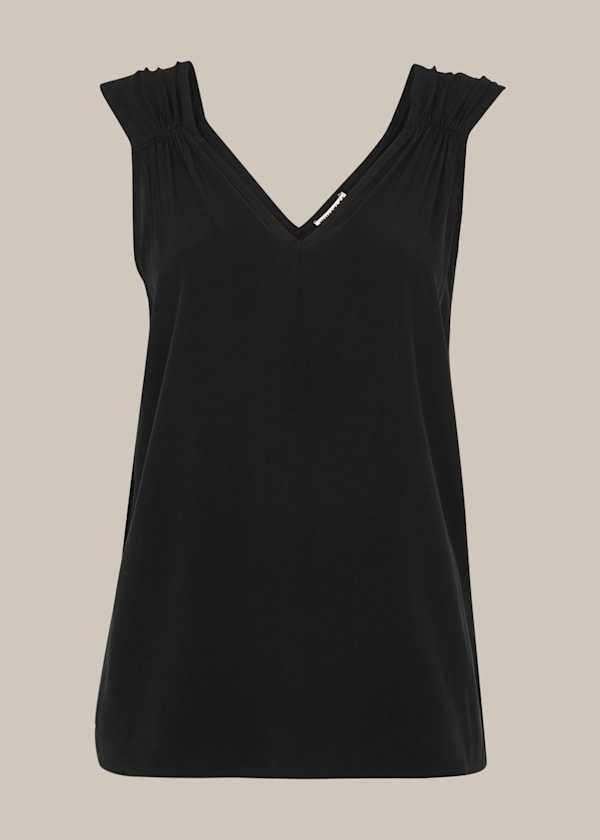 Black Lisbeth Gathered Detail Top