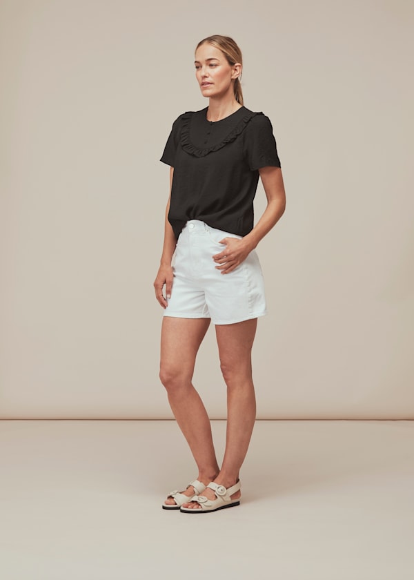 Black Amelia Stitch Detail Top