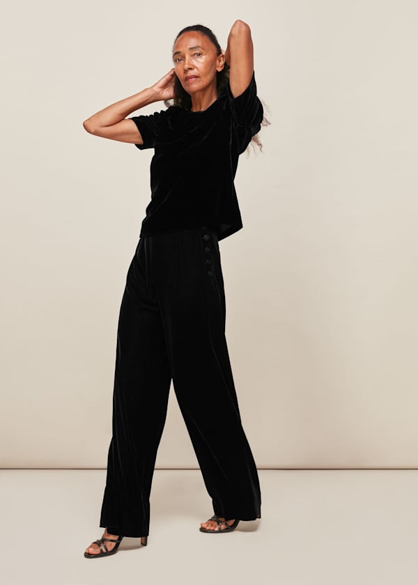 Black Velvet Nelly Shell Top