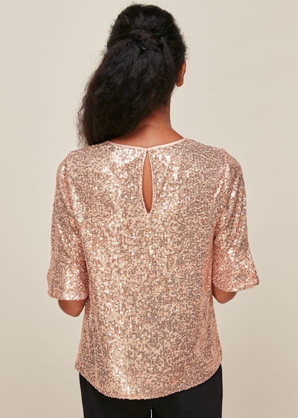 Champagne Sada Sequin Top