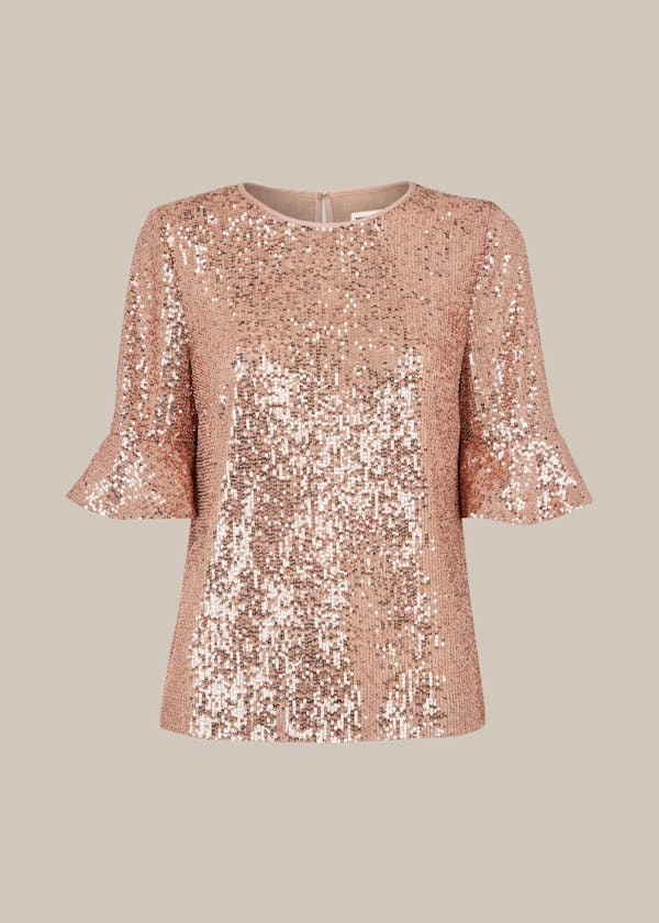 Champagne Sada Sequin Top
