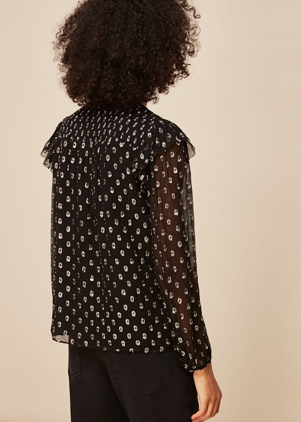 Black Metallic Dobby Sophia Top