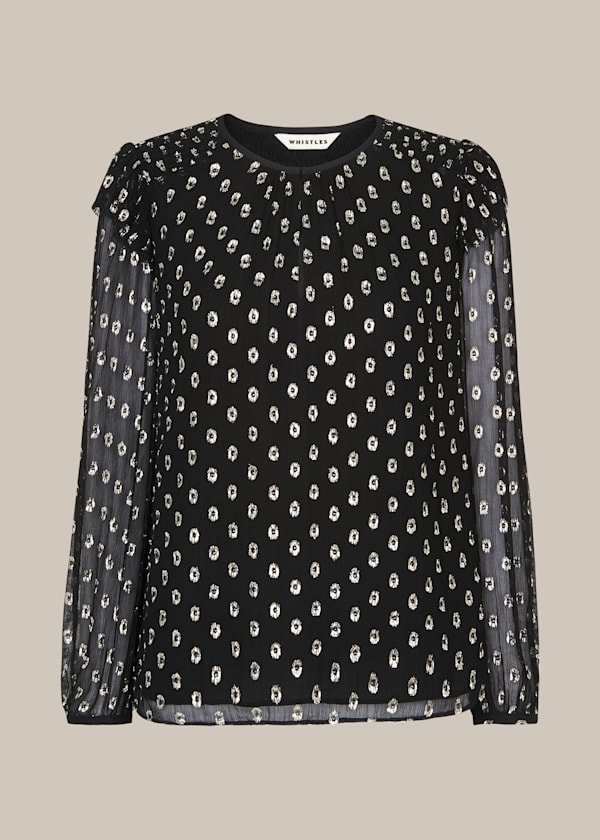 Black Metallic Dobby Sophia Top