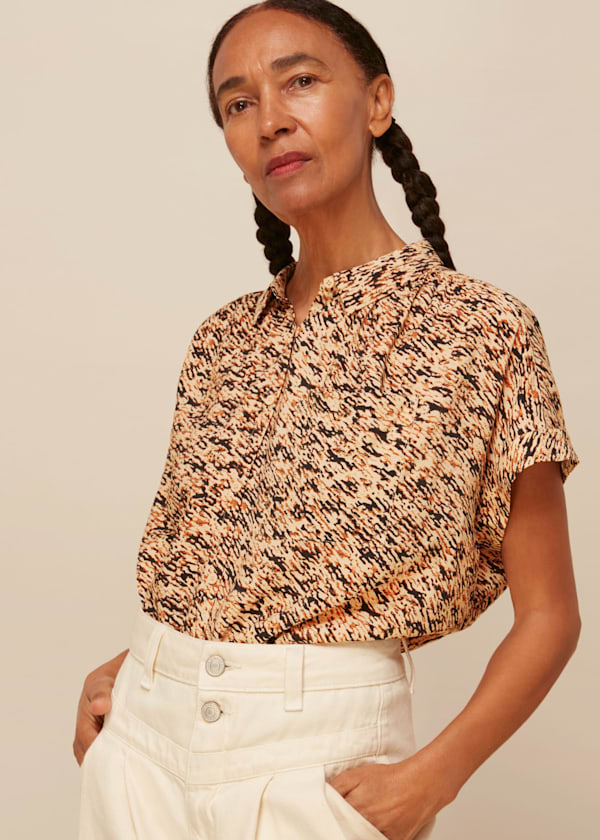 Multicolour Bark Print Nicola Shirt