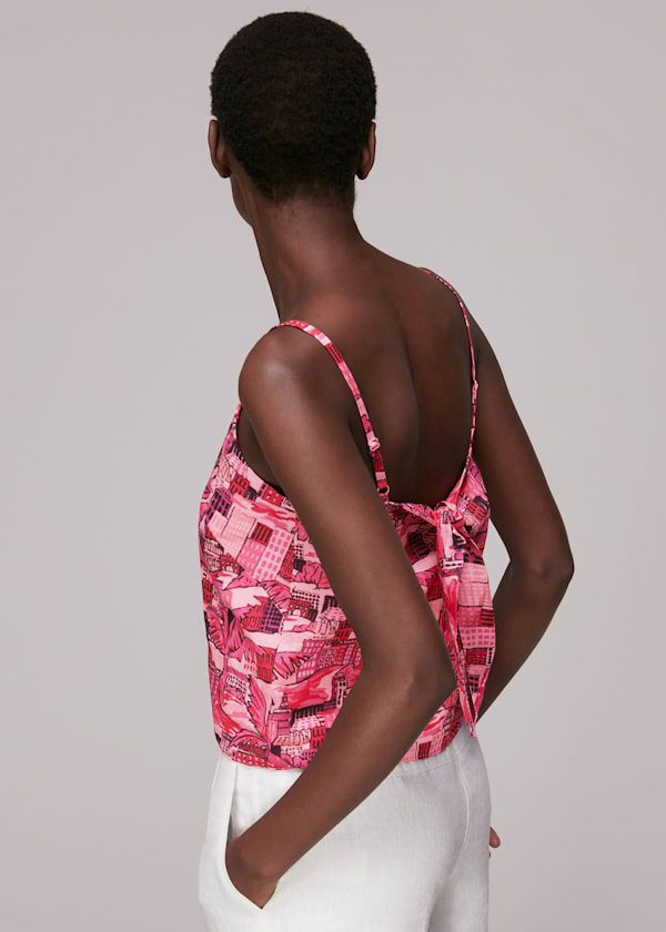 Multicolour Hawaiian Print Strappy Top