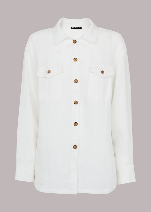 White Layla Linen Shirt