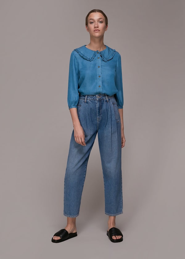 Collar Detail Denim Shirt