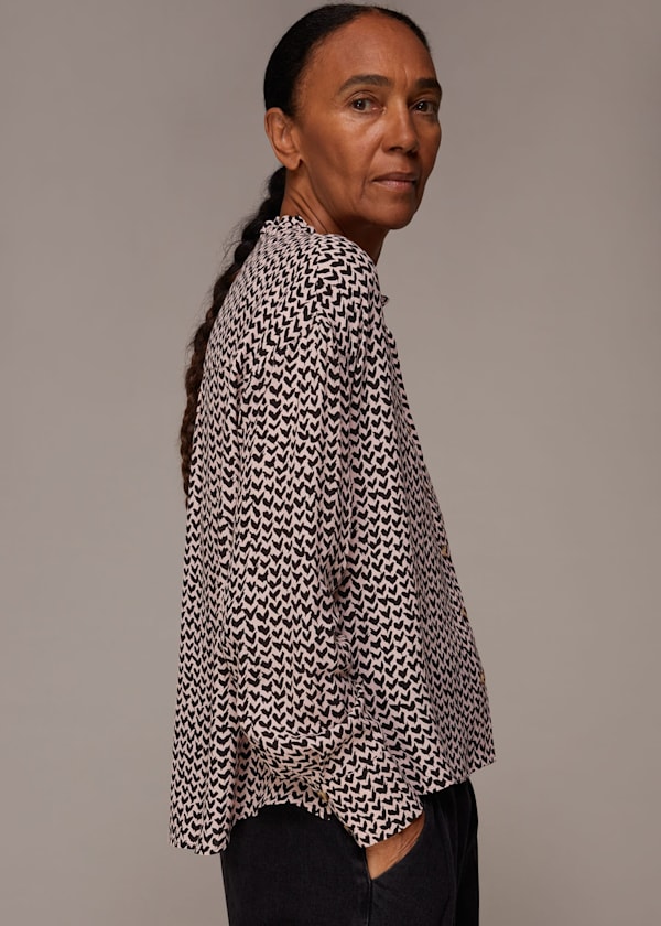 Multicolour Abstract Heart Print Top
