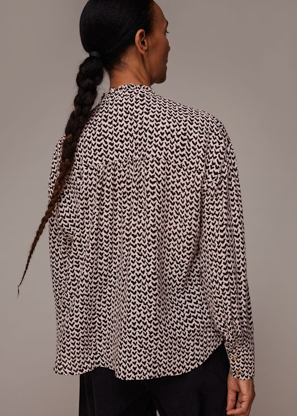 Multicolour Abstract Heart Print Top