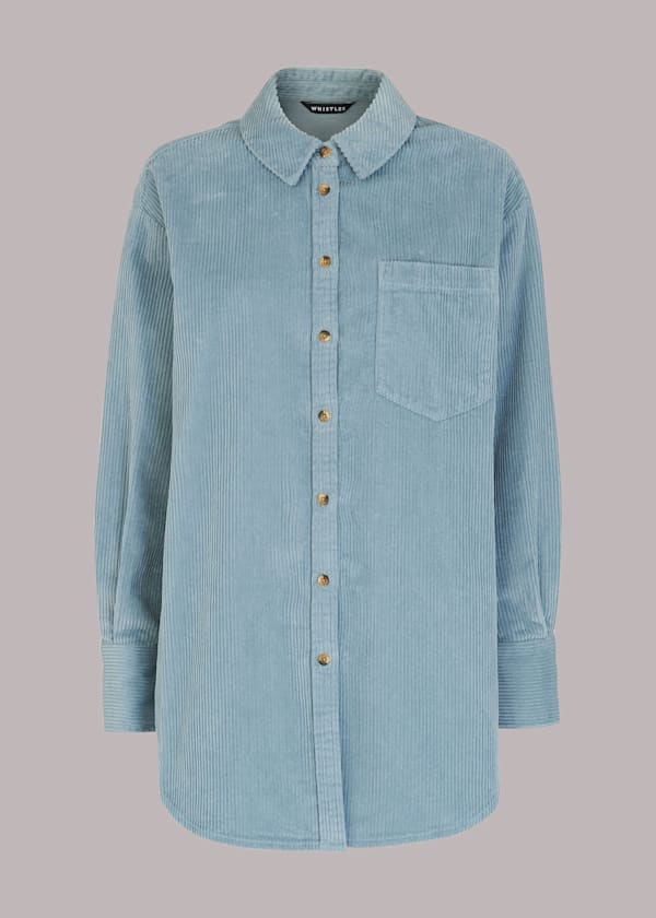 Blue Lucie Corduroy Oversized Shirt