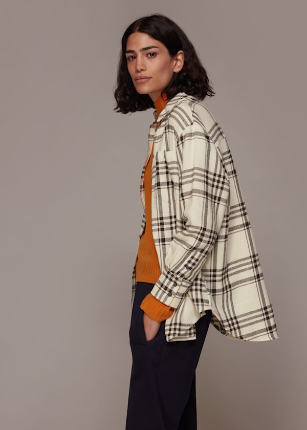 Multicolour Oversized Check Cotton Shirt