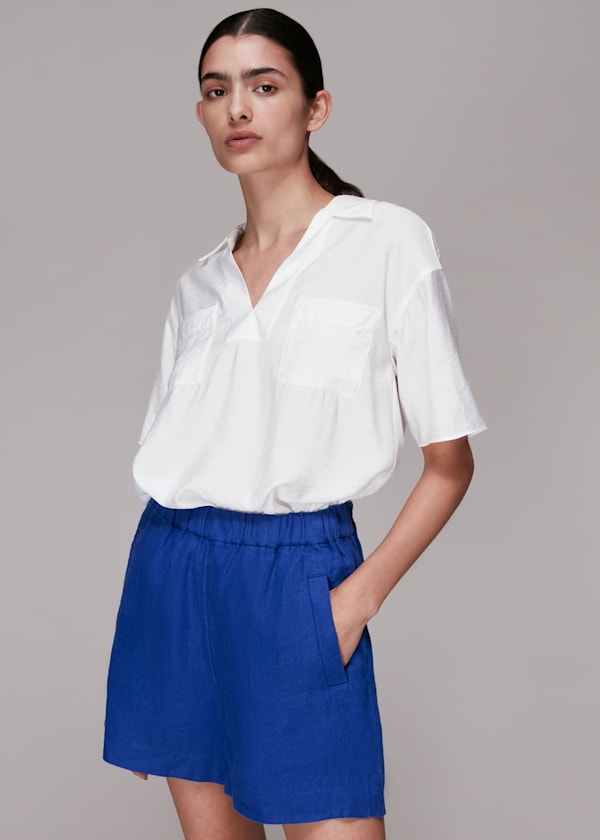 White Alice Pocket Detail Top