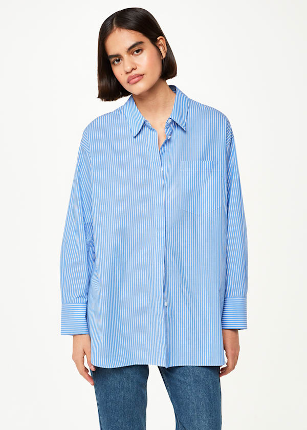 Blue Stripe Oversized Shirt
