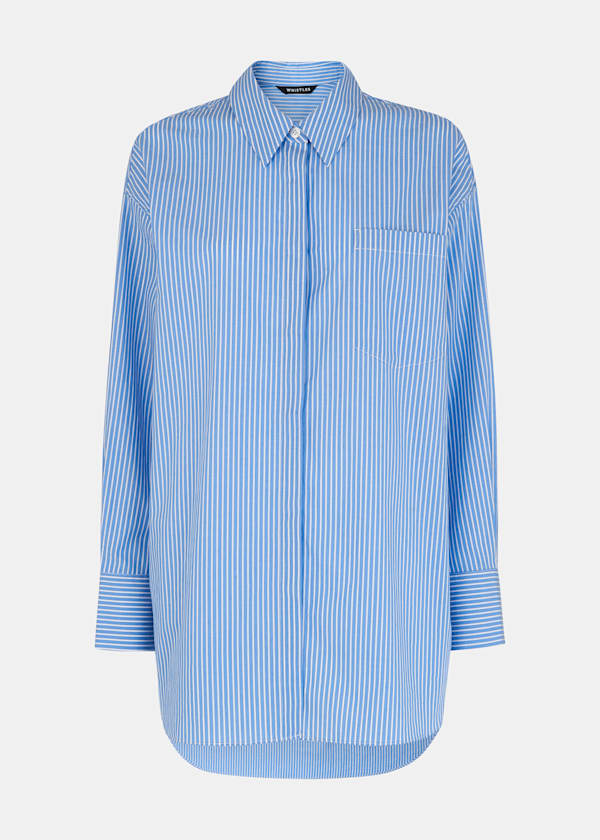 Blue Stripe Oversized Shirt