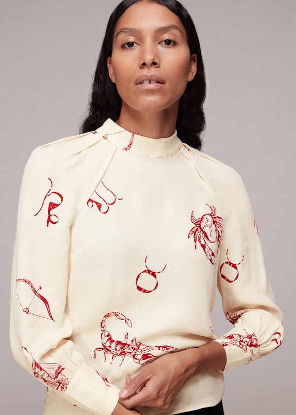Multicolour Horoscope Print Melodie Top