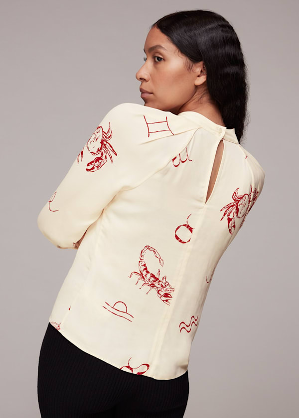 Multicolour Horoscope Print Melodie Top