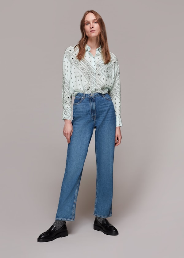 Multicolour Bandana Print Oversized Shirt