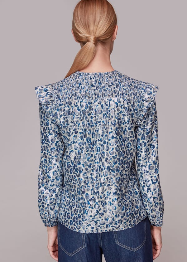 Multicolour Animal Metallic Blouse