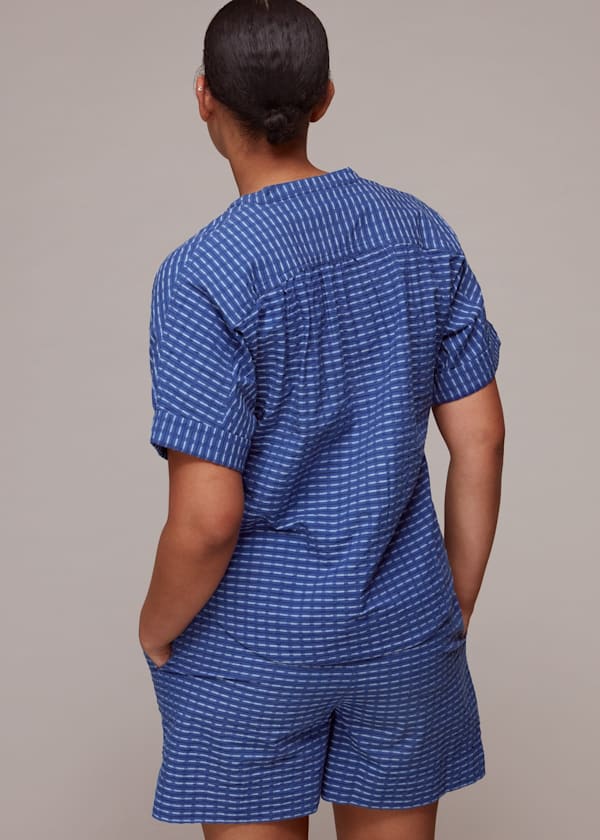 Blue Astrid Cover Up Beach Shirt
