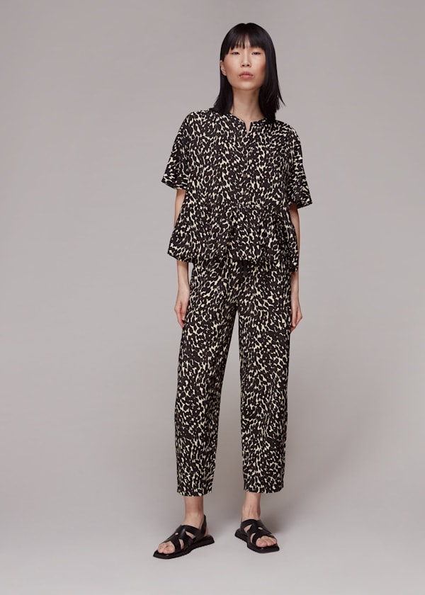 Black Hannah Sahara Cat Blouse