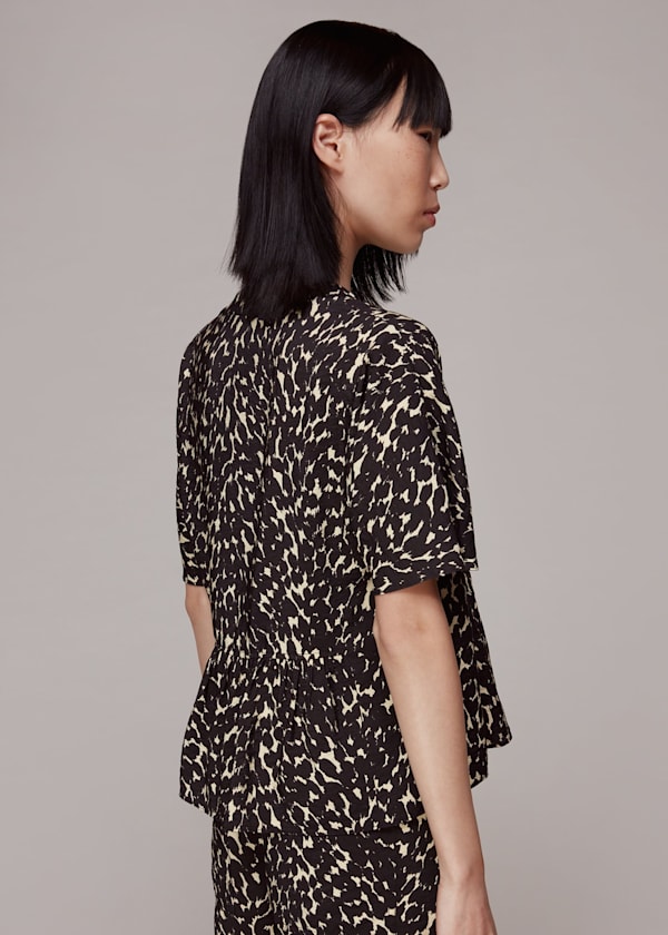 Black Hannah Sahara Cat Blouse