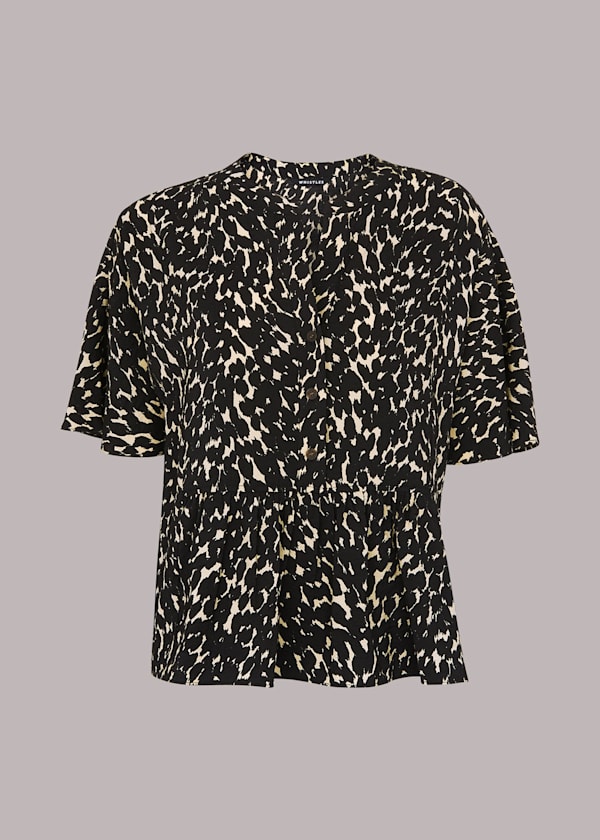 Black Hannah Sahara Cat Blouse