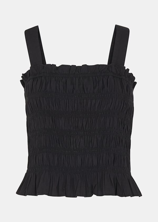 Black Saskia Crinkle Strappy Top