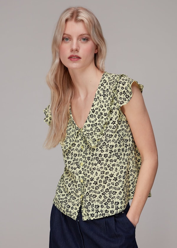 Yellow Buttercup Oversized Collar Top