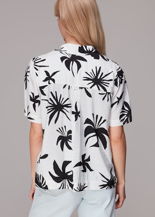 Black Collaged Star Bowling Shirt