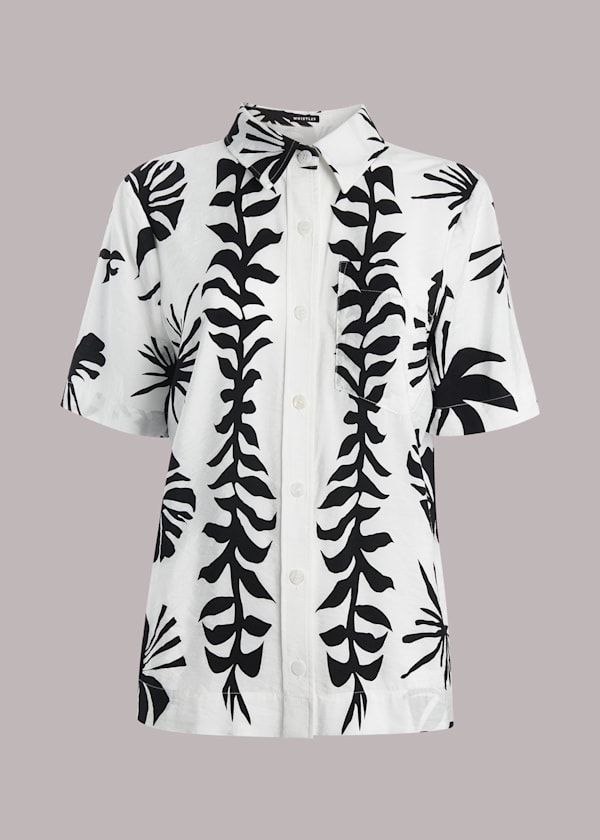 Black Collaged Star Bowling Shirt