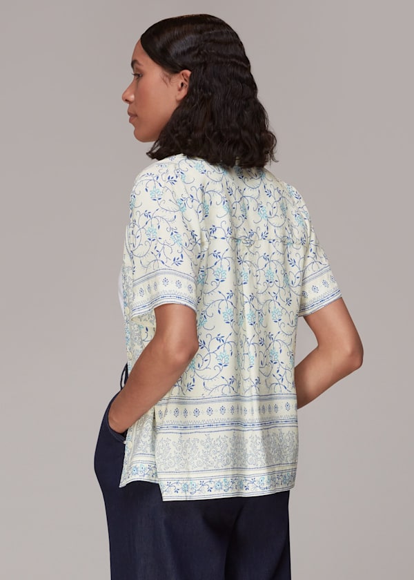 Multicolour Bandana Print Bowling Shirt