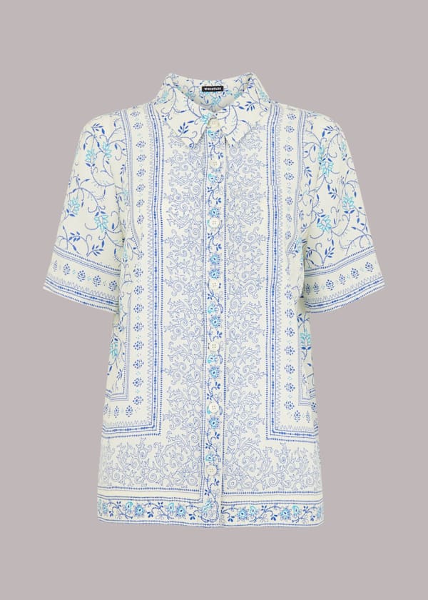 Multicolour Bandana Print Bowling Shirt