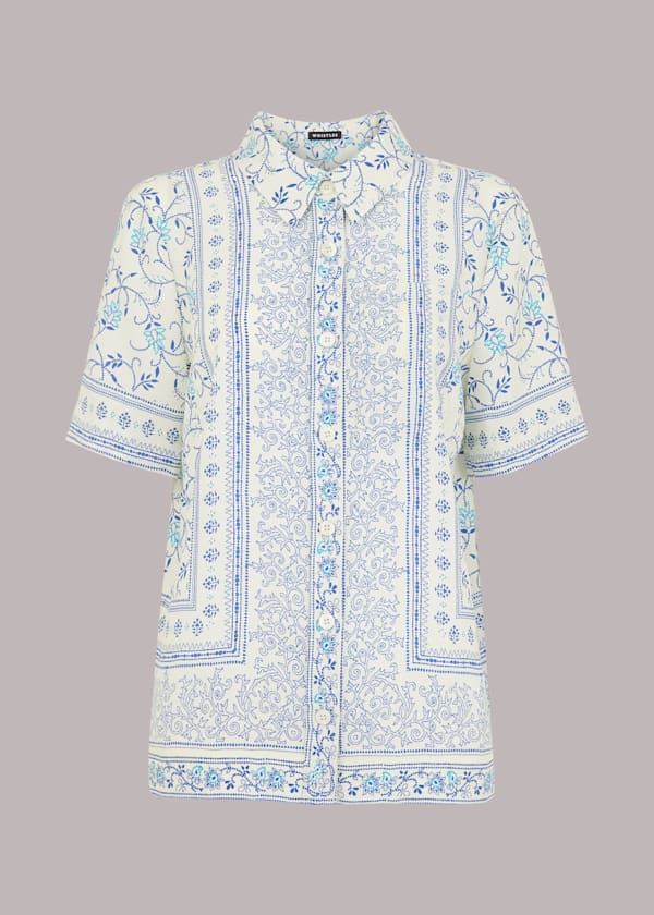 Bandana Print Bowling Shirt