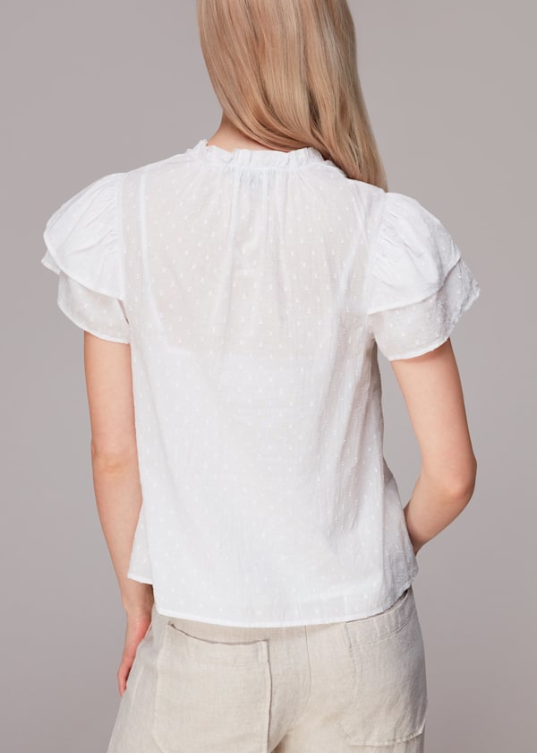 White Dobby Cotton Blouse