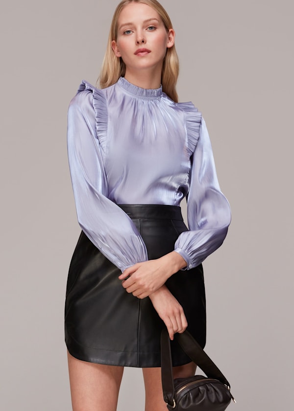 Lilac Diana Iridescent Frill Top