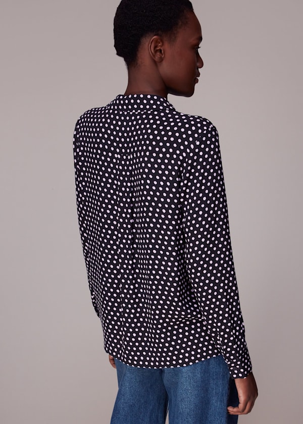 Black Dotted Spot Print Shirt