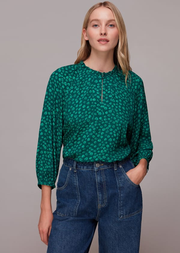 Green Lucy Lava Spot Top
