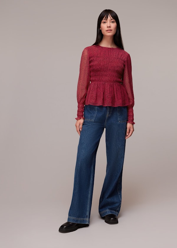 Pink Abstract Snake Rosanna Top