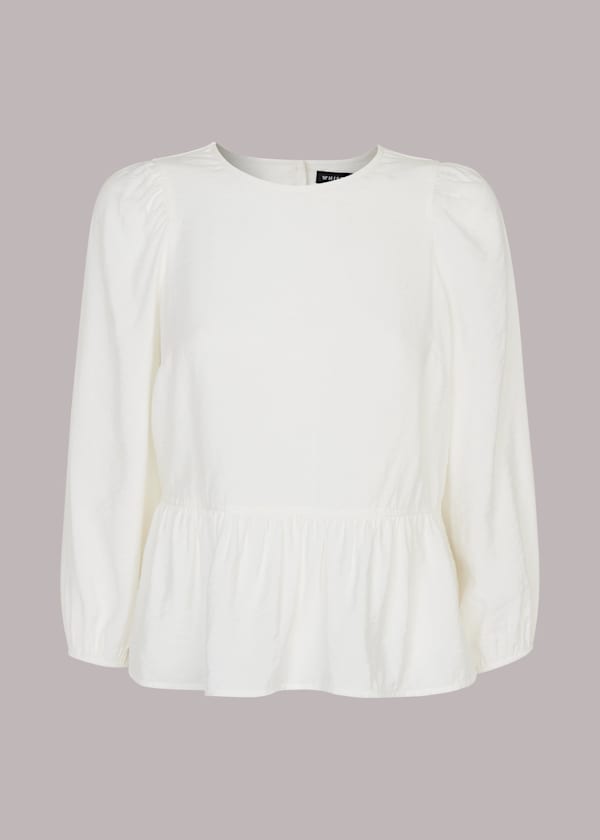 Ivory Cut Out Peplum Top