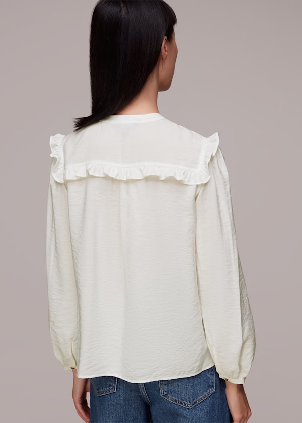 Ivory Xenia Yoke Frill Blouse