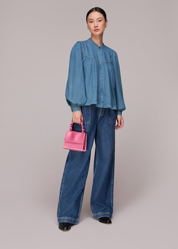 Mollie Chambray Denim Blouse