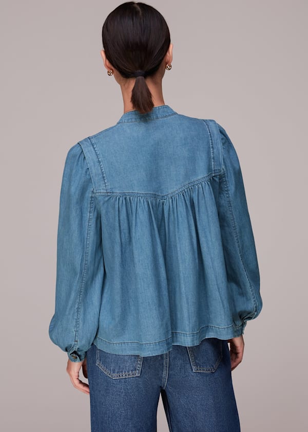 Mollie Chambray Denim Blouse