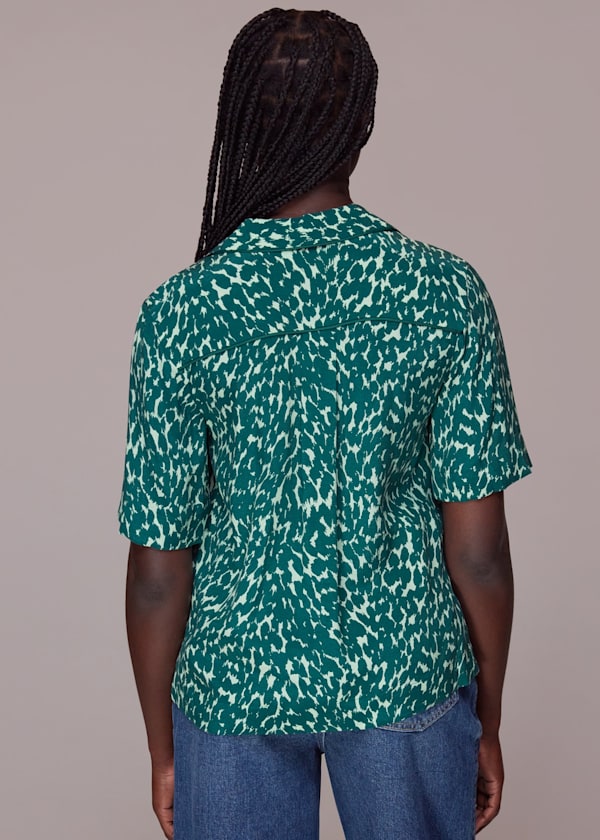 Green Sahara Cat Alena Pyjama Shirt