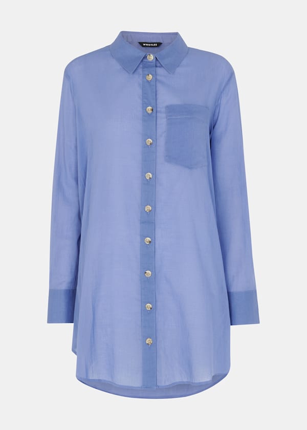 Denim Longline Beach Shirt