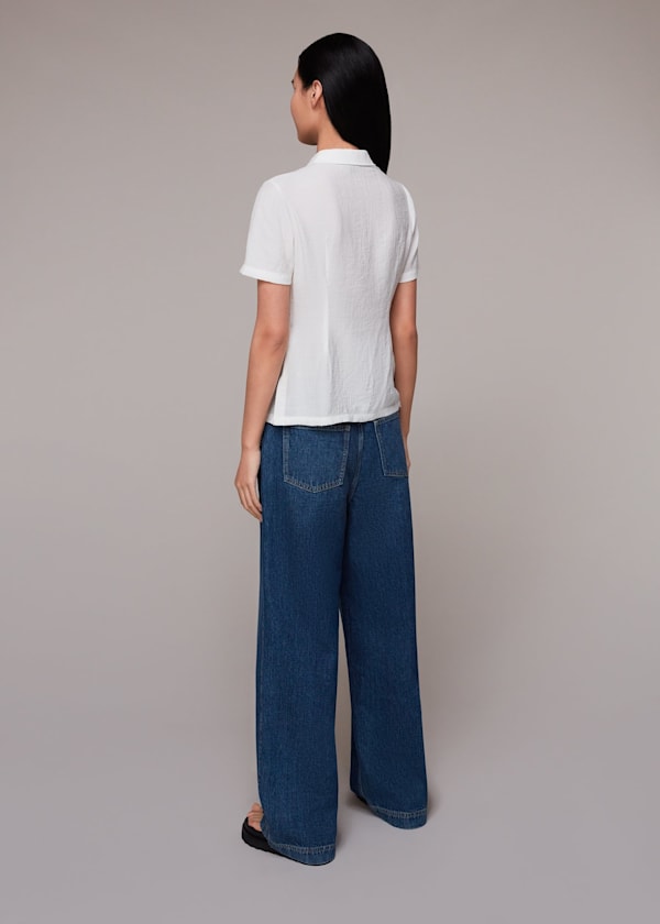 White Lizzie Textured Shirt