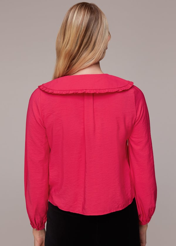 Pink Oversized Collar Top