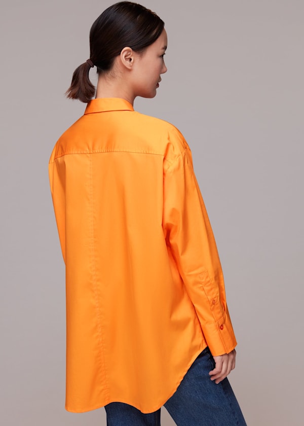 Orange Oversized Button Up Shirt