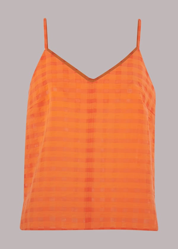 Red Seersucker Cami Top