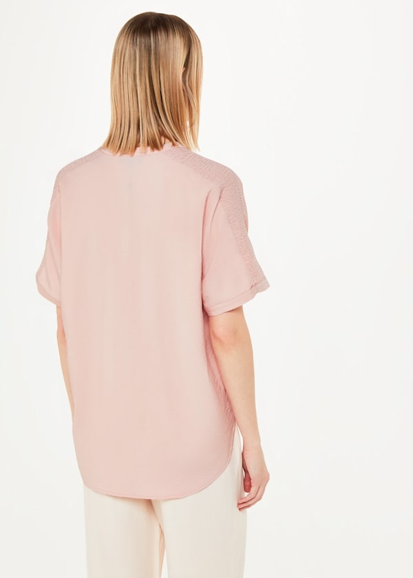 Pink Maisie Shirred Sleeve Blouse